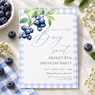 Blueberry Berry Sweet Birthday Invitation