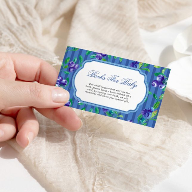 Blueberry Berry Sweet Books For Baby Shower Enclosure Card (Creator Uploaded)