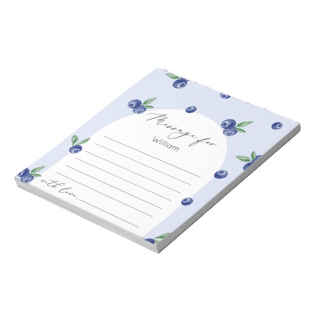 Blueberry berry sweet time capsule message notepad (Rotated)