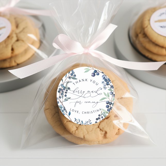 Blueberry Berry Thank You Berry Much Classic Round Sticker (Creator Uploaded)