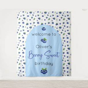 Blueberry Birthday Berry Sweet Backdrop Tapestry