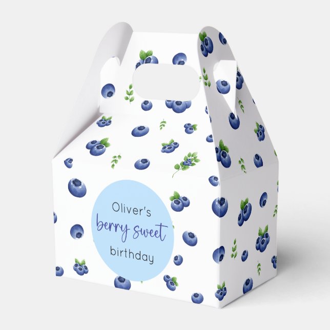 Blueberry Birthday Berry Sweet Favour Box (Front Side)
