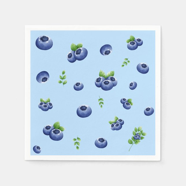 Blueberry Birthday Napkin (Front)