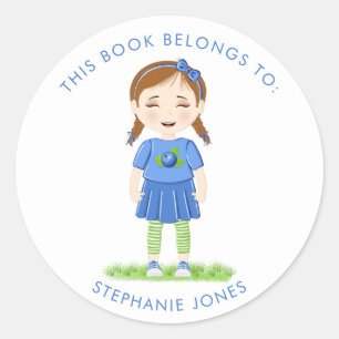 Blueberry Birthday This Book Belongs to Classic Round Sticker