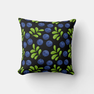 Blueberry Bliss: Fresh Fruit Pattern Design Cushion