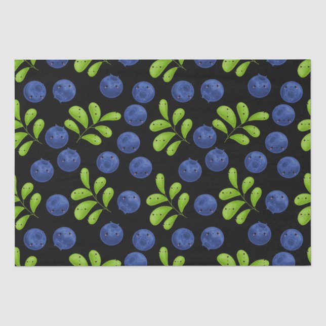 Blueberry Bliss: Fresh Fruit Pattern Design Tissue Paper (Front)