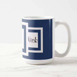 Blueberry Blue Monogram Coffee Mug