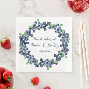 Blueberry Blueberries Fruits Summer Wedding Napkin