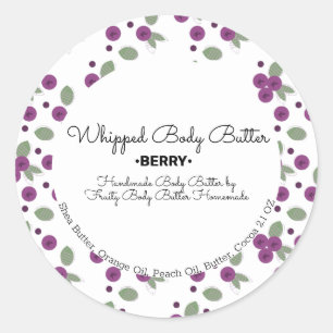 Blueberry Body Butter Bath Branding Classic Round Sticker