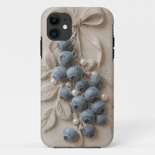 Blueberry Botanical Plaster Relief Wall Art  iPhone 11 Case