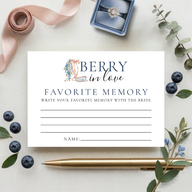 Blueberry Bridal Shower Favourite Memory Card (Creator Uploaded)