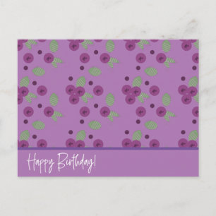 Blueberry Bunch Greenery Fruit Pattern Postcard