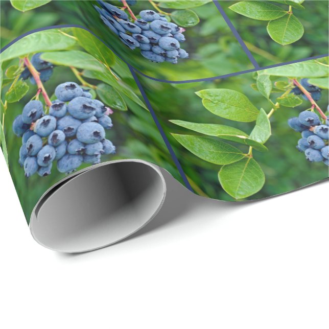 Blueberry Bunch on branch Wrapping Paper (Roll Corner)