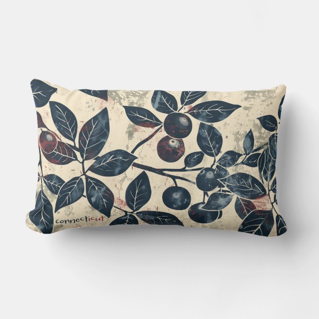 Blueberry Bush Throw Pillow (Front)