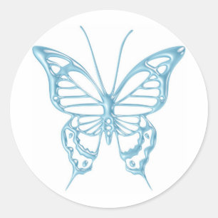 Blueberry Butterfly Stickers..! Classic Round Sticker