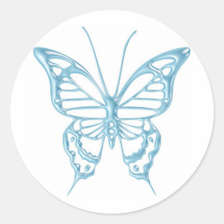 Blueberry Butterfly Stickers..! Classic Round Sticker