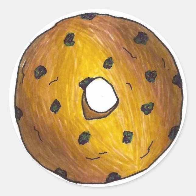 Blueberry Cake Doughnut Doughnut Breakfast Junk Fo Classic Round Sticker (Front)