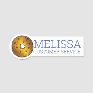 Blueberry Cake Doughnut Doughnut Breakfast Pastry Name Tag
