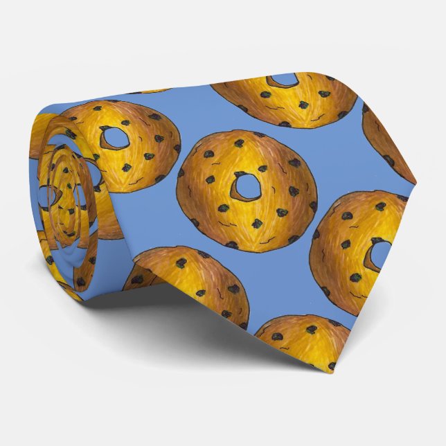 Blueberry Cake Doughnut Doughnut Foodie Breakfast  Tie (Rolled)