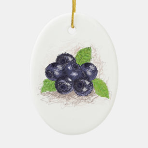 blueberry ceramic tree decoration