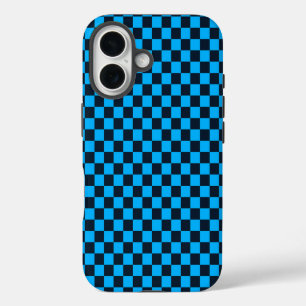 Blueberry checkered pattern iPhone 16 case