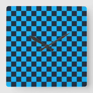 Blueberry checkered pattern square wall clock