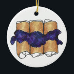 Blueberry Cheese Blintzes Jewish Deli Cuisine Ceramic Ornament<br><div class="desc">Ornament features an original marker illustration of delicious blueberry cheese blintzes,  a classic in Jewish deli cuisine.

This design is also available on other products. Don't see what you're looking for? Need help with customisation? Contact Rebecca to have something designed just for you.</div>