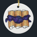 Blueberry Cheese Blintzes Jewish Deli Cuisine Ceramic Ornament<br><div class="desc">Ornament features an original marker illustration of delicious blueberry cheese blintzes,  a classic in Jewish deli cuisine.

This design is also available on other products. Don't see what you're looking for? Need help with customisation? Contact Rebecca to have something designed just for you.</div>