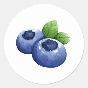 Blueberry Classic Round Sticker