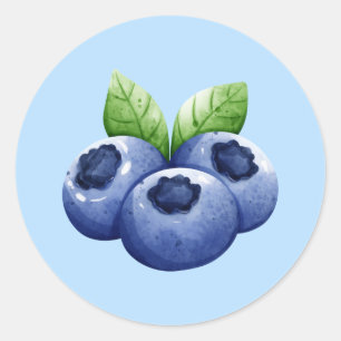 Blueberry Classic Round Sticker