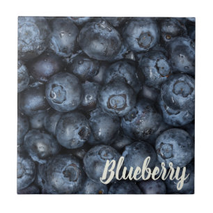 Blueberry Close Up Detail for Vegans Ceramic Tile