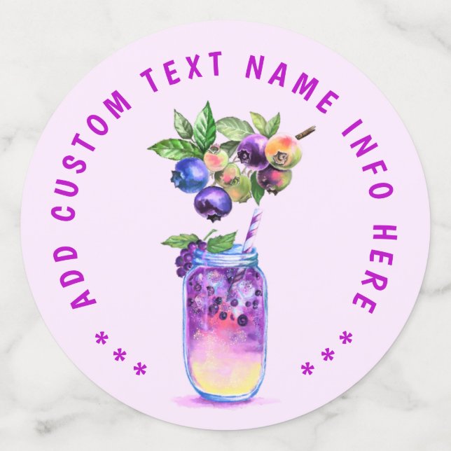 Blueberry Cocktail Party Confetti with Custom Text (Large Back)