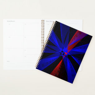 Blueberry Color Abstract Geometric Spiral Planner