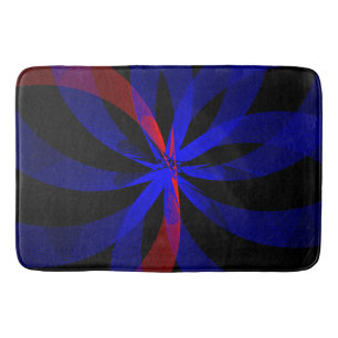 Blueberry Color Center Geometric Accent Bath Mat