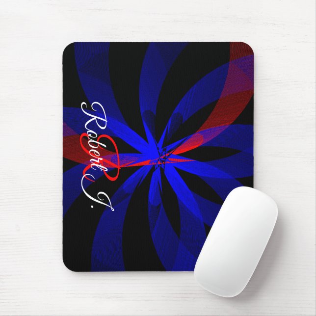 Blueberry Color Center Geometric Accent Mouse Pad (With Mouse)