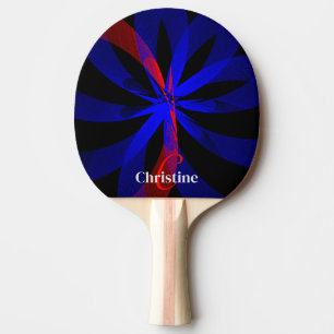 Blueberry Color Center Geometric Ping Pong Paddle