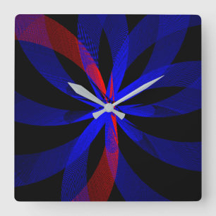 Blueberry Color Center Geometric Wall Clock