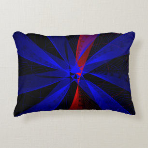 Blueberry Colour Abstract Geometric Accent Pillow
