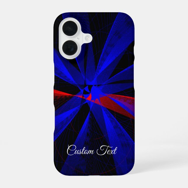 Blueberry Colour Abstract Geometric iPhone 16 Case (Back)