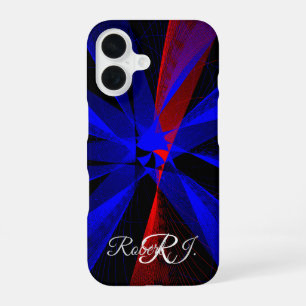 Blueberry Colour Abstract Geometric iPhone 16 Case