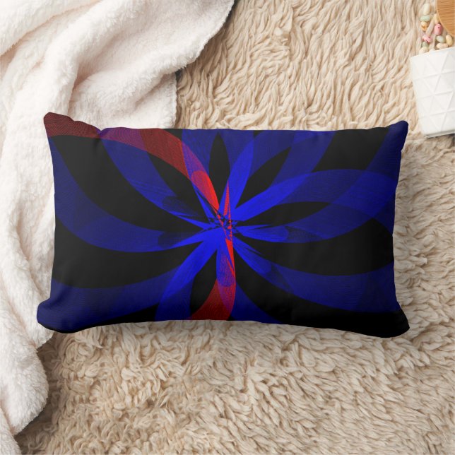 Blueberry Colour Centre Geometric Throw Pillow (Blanket)
