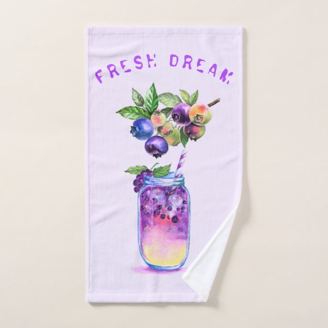 Blueberry Cool Drink Fruits Bath Towel Set (Hand Towel)