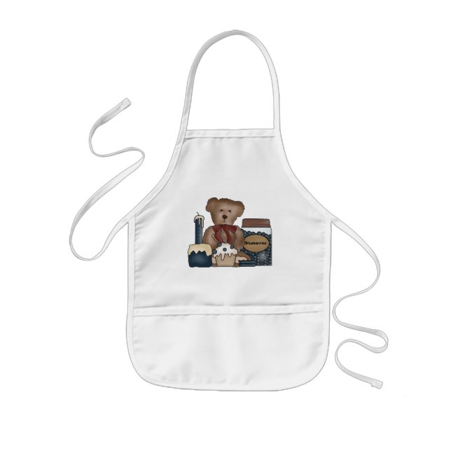 Blueberry Country Bear kids apron (Front)