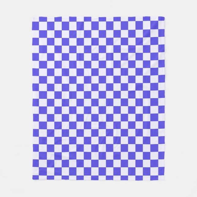 Blueberry cream checkered pattern fleece blanket (Front)
