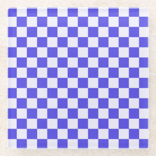 Blueberry cream checkered pattern glass coaster