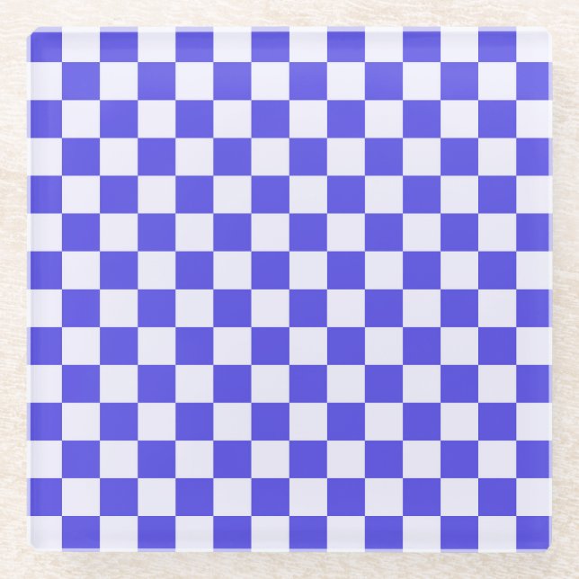 Blueberry cream checkered pattern glass coaster (Front)