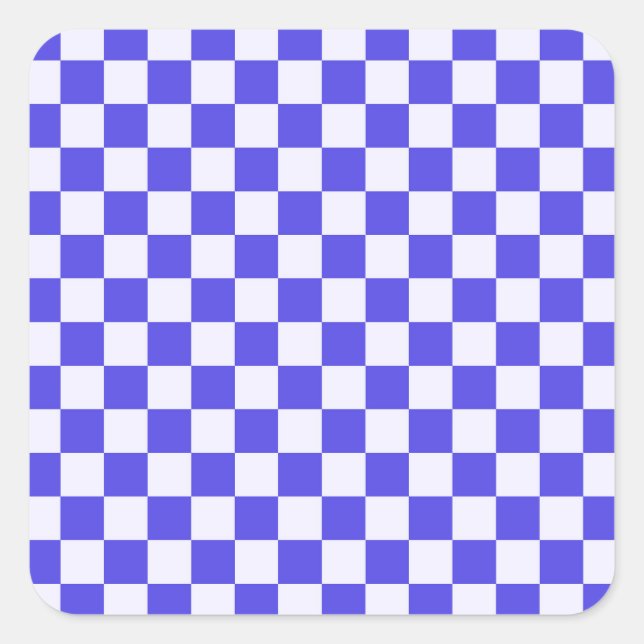 Blueberry cream checkered pattern square sticker (Front)