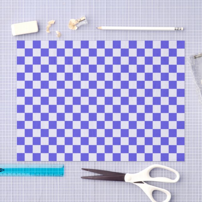 Blueberry cream checkered pattern tissue paper (Craft)