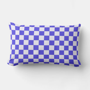 Blueberry cream chequered pattern lumbar cushion