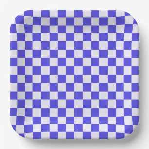 Blueberry cream chequered pattern paper plate